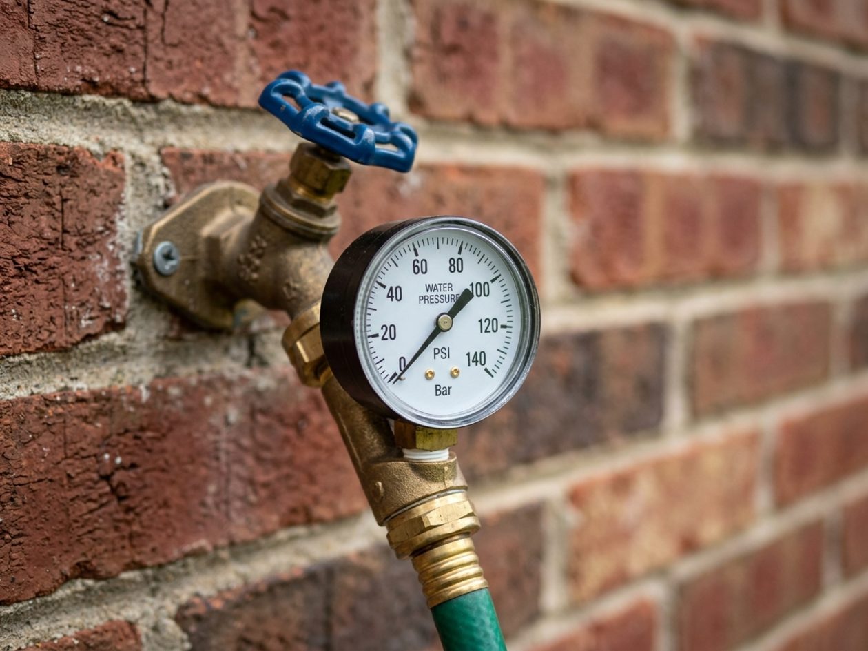 Water pressure gauge reading well above the normal range
