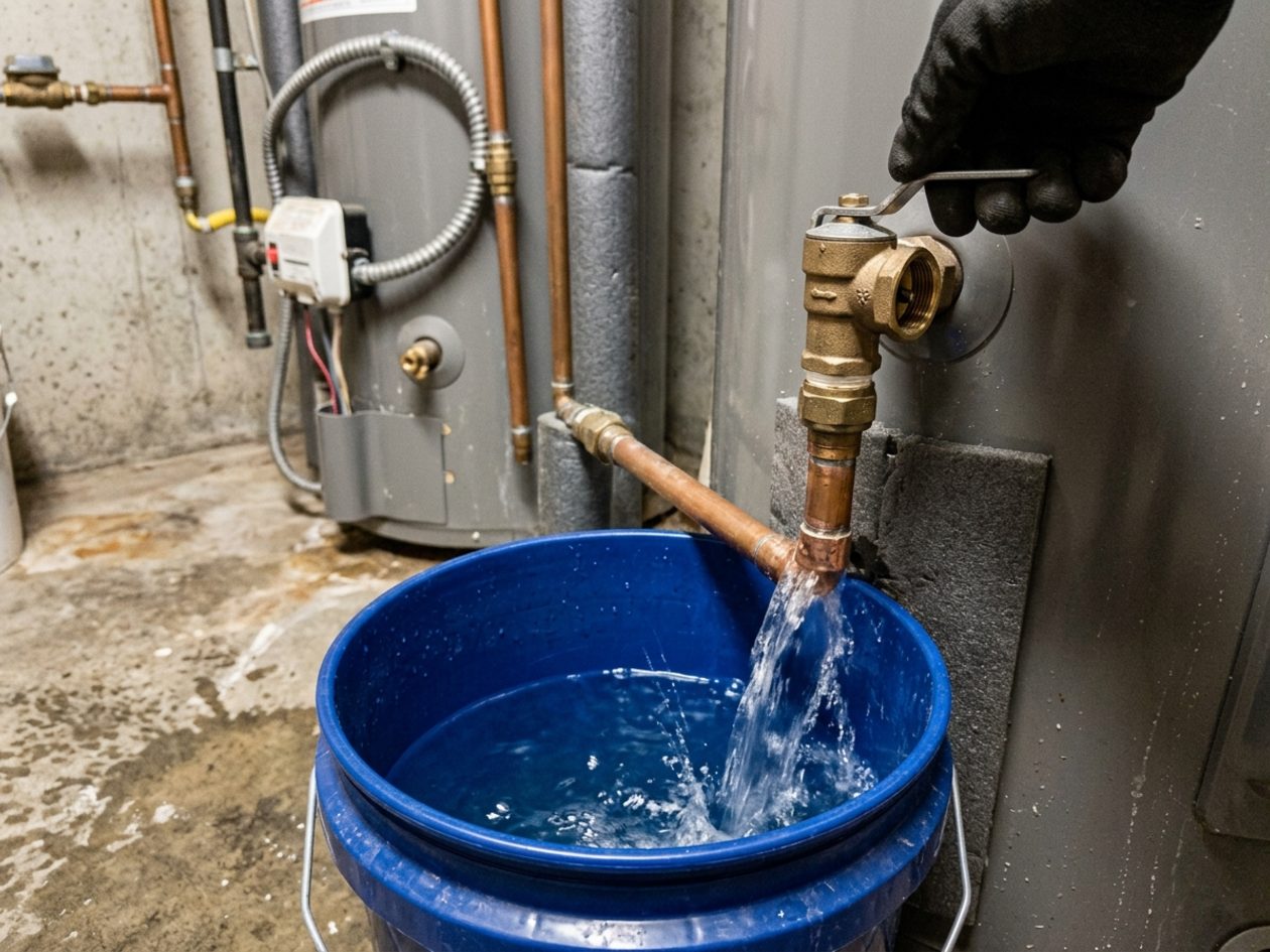 Temperature and pressure relief valve on a water heater